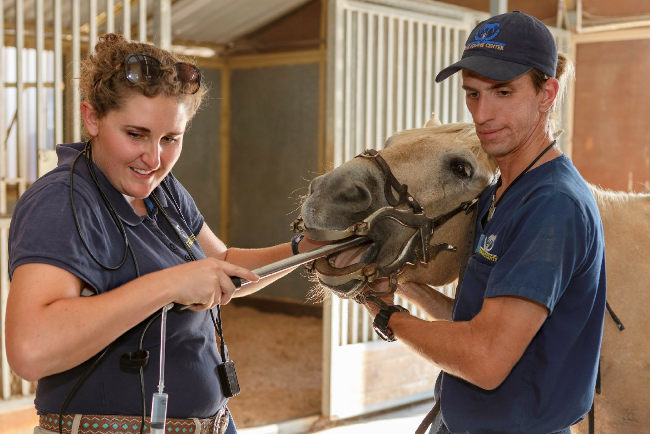 Dr. Bardo performing a dental exam